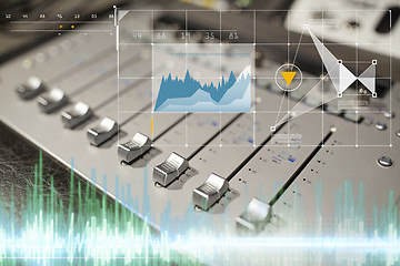 Image showing music mixing console at sound recording studio