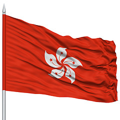 Image showing Hong Kong City Flag on Flagpole