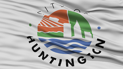 Image showing Closeup of Huntington City Flag