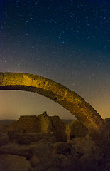 Image showing Milky Way and ruins in Israel