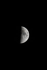 Image showing Waxing Moon Portrait with Copy Space