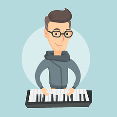 Image showing Man playing piano vector illustration.