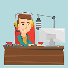 Image showing Male dj working on the radio vector illustration