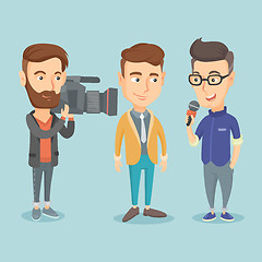 Image showing TV interview vector illustration.