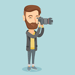 Image showing Photographer taking photo vector illustration.