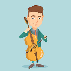 Image showing Man playing cello vector illustration.