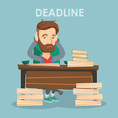 Image showing Business man having problem with deadline.