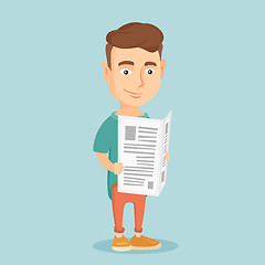 Image showing Man reading newspaper vector illustration.