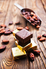 Image showing chocolate and cocoa beans