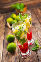 Image showing fresh drink and limes