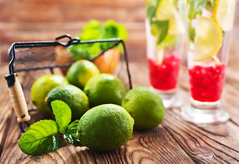 Image showing fresh drink and limes