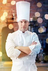 Image showing happy male chef cook in restaurant kitchen