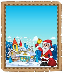 Image showing Santa Claus near village parchment 1