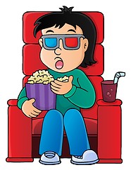 Image showing Boy in cinema theme image 1