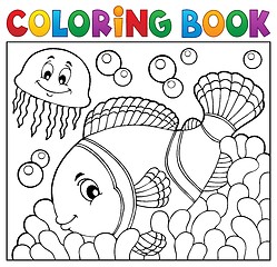 Image showing Coloring book clownfish topic 2