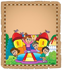 Image showing Kids on inflatable castle parchment 2