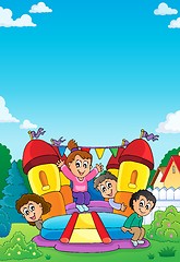 Image showing Kids on inflatable castle theme 1