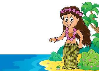 Image showing Hawaiian theme dancer image 2