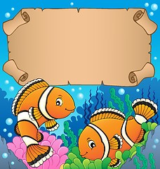 Image showing Small parchment with clownfish theme