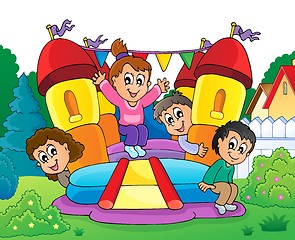 Image showing Kids on inflatable castle theme 2