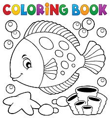 Image showing Coloring book with fish theme 7