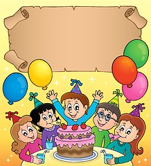 Image showing Small parchment with kids party topic 3