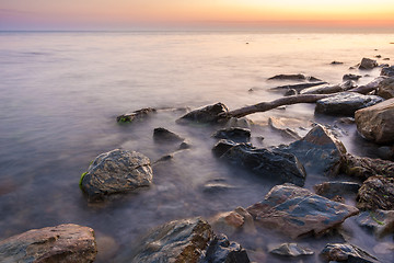 Image showing Scenic seascape at sunset, Anapa, Russia