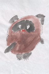 Image showing Children\'s drawing - bear cub
