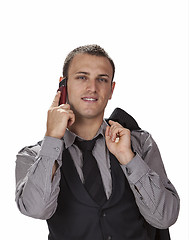 Image showing Young Businessman on the Phone