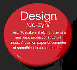 Image showing Design Definition Button Showing Sketch Plan Artwork Or Graphic