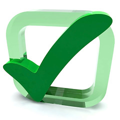 Image showing Green Tick Shows Quality And Excellence