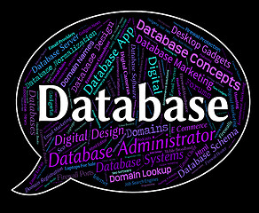 Image showing Database Word Means Information Text And Computers