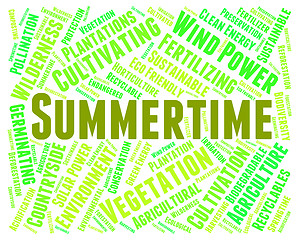 Image showing Summertime Word Represents Text Warm And Season