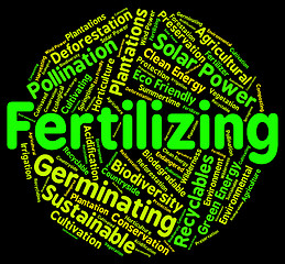 Image showing Fertilizing Word Shows Soil Conditioner And Compost