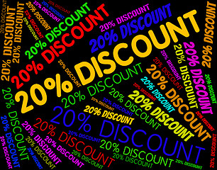 Image showing Twenty Percent Discount Shows Words Sale And Text