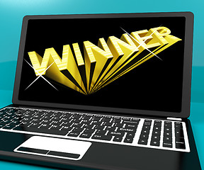 Image showing Winner Word On Computer Representing Success And Victory