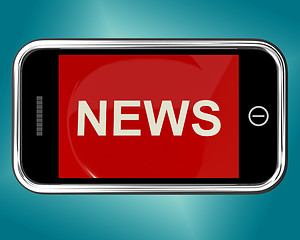 Image showing News Headline On Mobile For Online Information Or Media