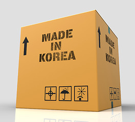 Image showing Made In Korea Represents Trade Production And Parcel 3d Renderin