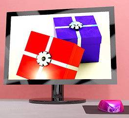 Image showing Gift Purchases Or Computer Greetings Online