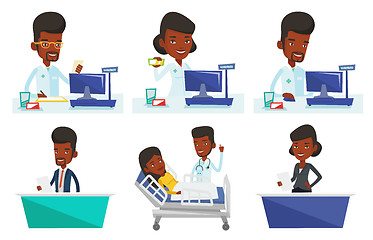 Image showing Vector set of doctor and media characters.