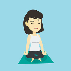 Image showing Woman meditating in lotus pose vector illustration