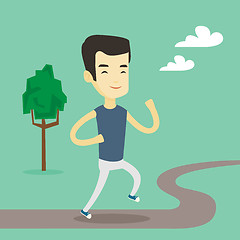 Image showing Asian man running vector illustration.