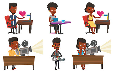 Image showing Vector set of media people characters.