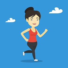 Image showing Young woman running vector illustration.