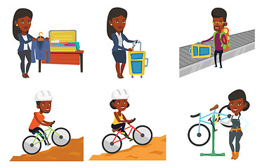 Image showing Vector set of traveling people.