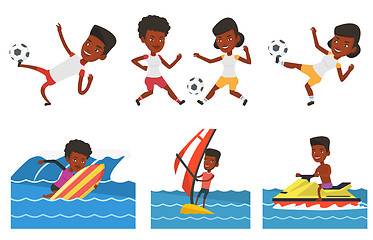 Image showing Vector set of sport characters.