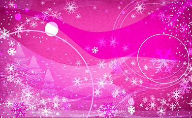 Image showing fantasy snowflakes light pink