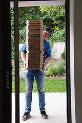 Image showing pizza deliverer