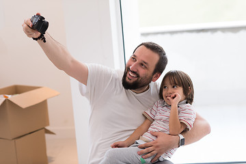 Image showing selfie father and son