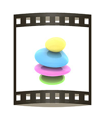 Image showing Spa stones. 3D illustration. The film strip.